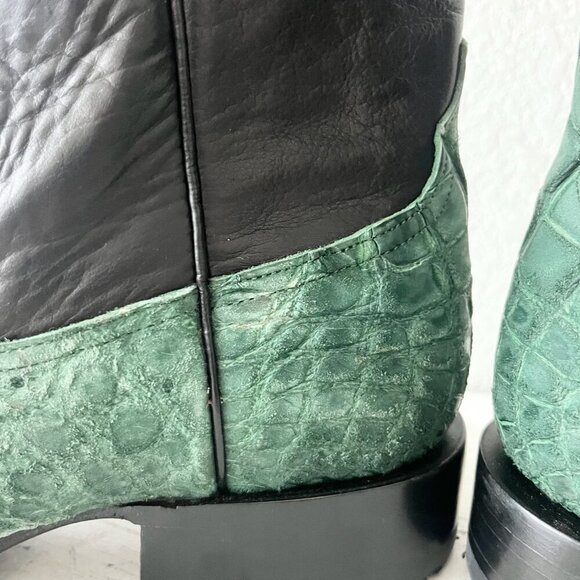 NEW Rod Patrick Mens Cowboy Boots 13.5AAA Green Alligator Western French Toe - Picture 9 of 14